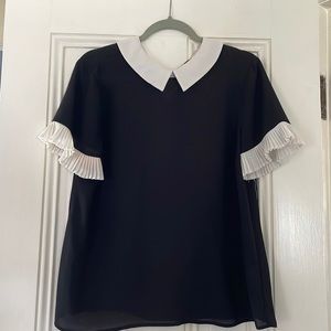 Cece colorblocked collared blouse